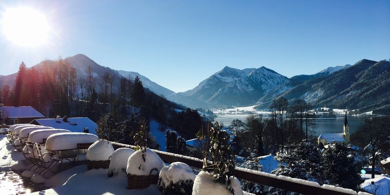 Location overlooking the Schliersee Lake and mountains