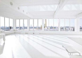 Very bright LOFT above the rooftops