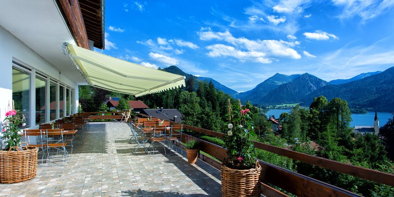 Location overlooking the Schliersee Lake and mountains
