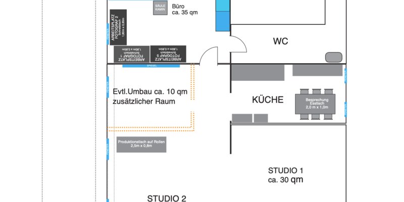 Photo studio with natural light and great garden