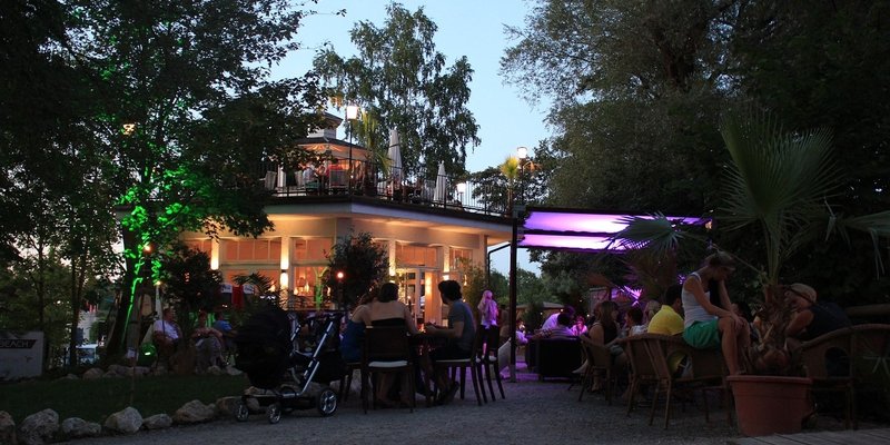 Beach Club directly at the river