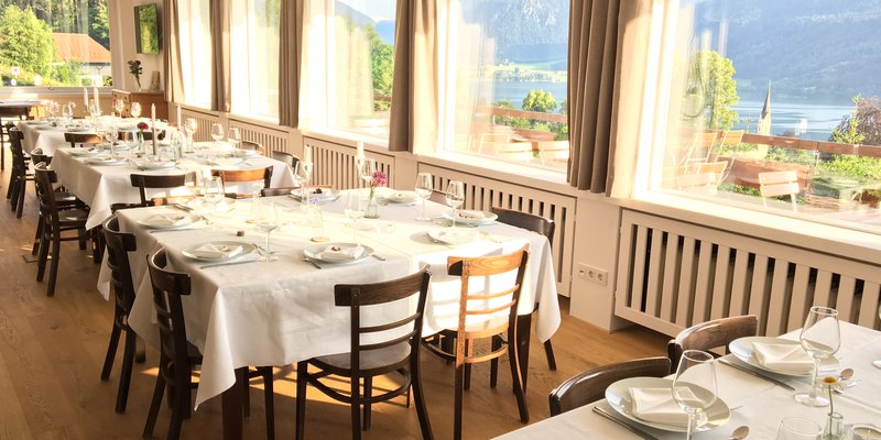 Location overlooking the Schliersee Lake and mountains