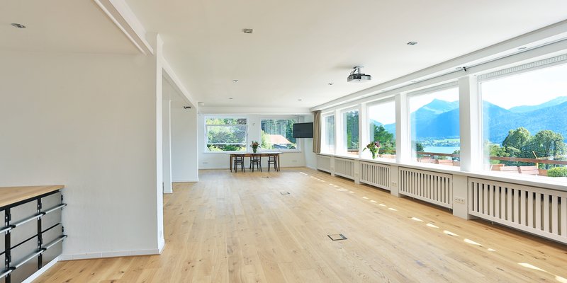 Location overlooking the Schliersee Lake and mountains