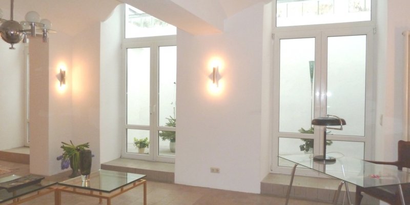 Atelier mit Wintergarten Schwabing, stylish - Blick zum Wintergarten Atelier mit Wintergarten Schwabing, stylish - Blick zum Wintergarten