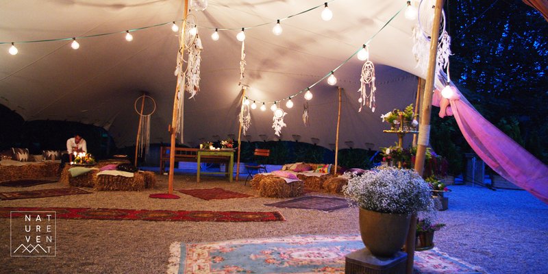 Stretchzelte für Events von 75 - 330 m² - Lounge Stretchzelt